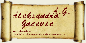 Aleksandra Gačević vizit kartica